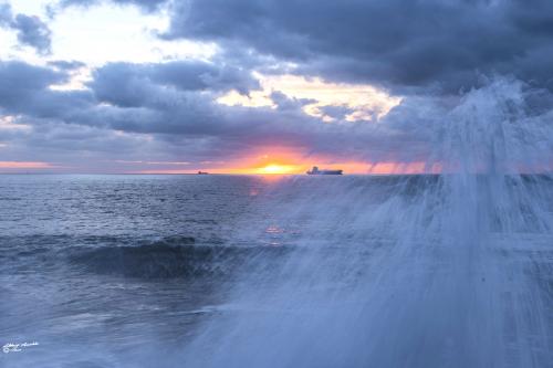 Sea storm and the ship-Calafuria-Gennaio 2019