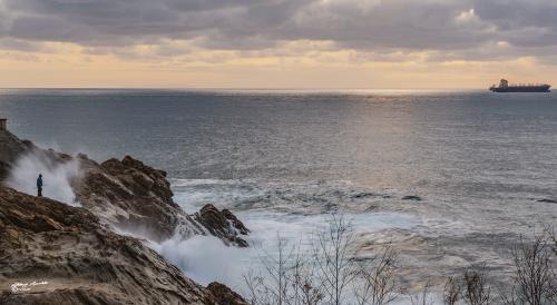 Sea storm at sunset-Calafuria-Gennaio 2019