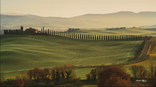 Cottage with early morning colors Poggio Covili Val d'Orcia.d'orcia December 2022